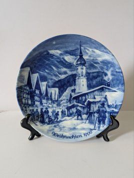 Настінна тарілка, серія Christmas series, "Christmas Eve in Garmisch-Partenkirchen" (Святвечір у Гарміш-Партенкірхені), Berlin Design, Західна Німеччина, 1990 рік. TR-00128 фото