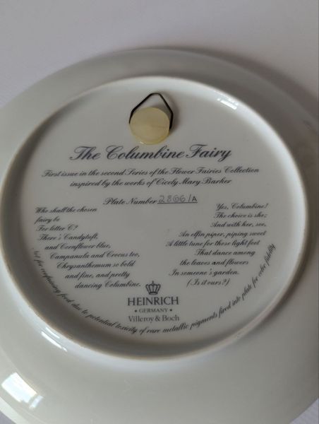 Вінтажна колекційна тарілка &laquo;The Columbine Fairy&raquo; (Фея водозбору / аквілегії) від Heinrich (Villeroy & Boch) TR-00138 фото