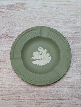 Вінтажна тарілка для дрібниць, попільничка Wedgwood Jasperware, зелена, Англія. W-0081 фото