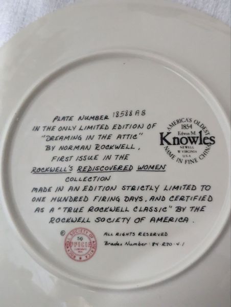 Тарілка настінна, Knowles, Norman Rockwell, серія "Rediscovered Women", USA TR-0013 фото