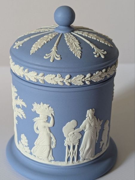 Банка для тютюну Wedgwood Jasperware, Tobacco Jar, блакитний джаспер, Англія W-0090 фото