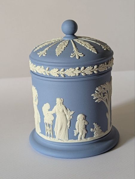 Банка для тютюну Wedgwood Jasperware, Tobacco Jar, блакитний джаспер, Англія W-0090 фото