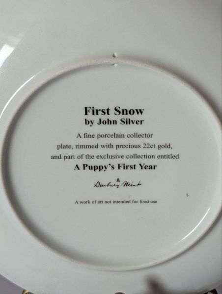 Вінтажна порцелянова декоративна тарілка Перший сніг First Snow Джон Сільвер Danbury Mint, США, 20,5 см TR-00162 фото