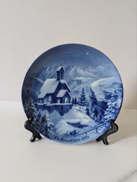 Настінна тарілка, серія Christmas series, "Різдвяний вечір на Венделштайні", Berlin Design, Західна Німеччина, 1973 рік. TR-00115 фото