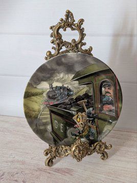 Тарілка настінна серія "Wind in the Willows"&nbsp; (Вітер у вербах), The Great Train Chase, Wedgwood,&nbsp; Англія. TR-0075 фото